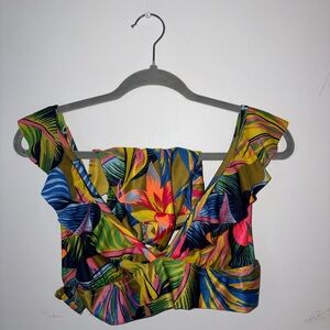 NWT Aerie Tropical Print Ruffle Sleeve Bikini